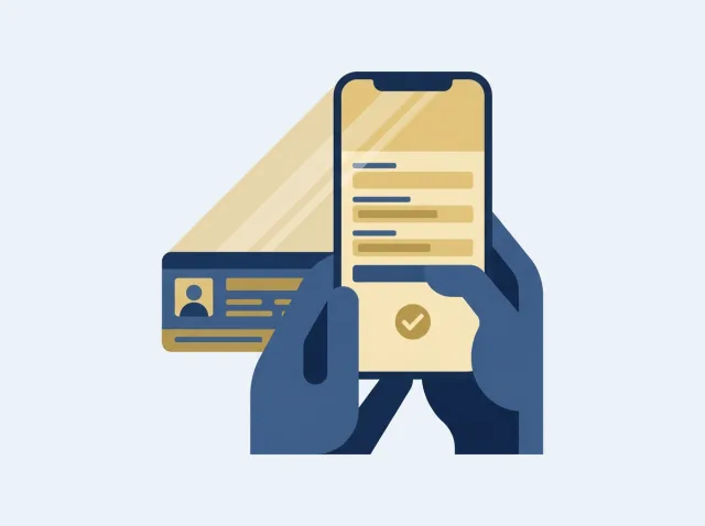 Voyageur remplissant son check-in en ligne avec scan de la pièce d'identité